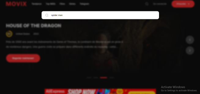 barre de recherche Movix